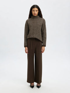 Lulu Ls Herringbone Knit High Neck - Delicioso Birch