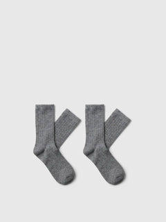 Bobby 2-Pack Wool Blend Sock - Medium Grey Melange