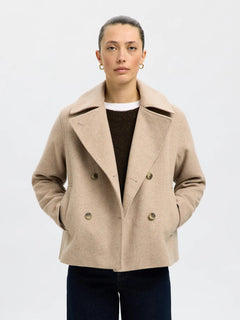 Alma Wool Blend Jacket - Sandshell Melange