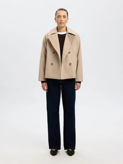 Alma Wool Blend Jacket - Sandshell Melange