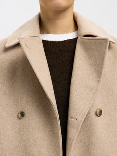 Alma Wool Blend Jacket - Sandshell Melange
