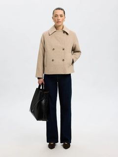 Alma Wool Blend Jacket - Sandshell Melange