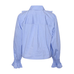 Lucina Blouse - Blue White Stripe