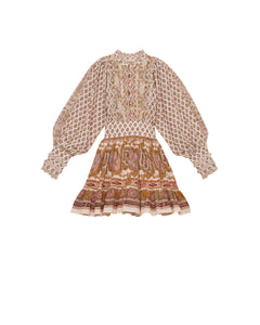 Cotton Slub Mini Dress - Paisley