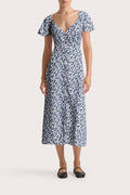Aurelia Midi Dress - Leilani Print/Mid Blue