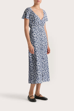 Aurelia Midi Dress - Leilani Print/Mid Blue