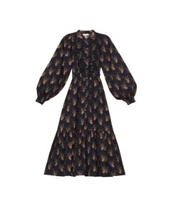 Poplin Smocking Dress - Midnight Paisley