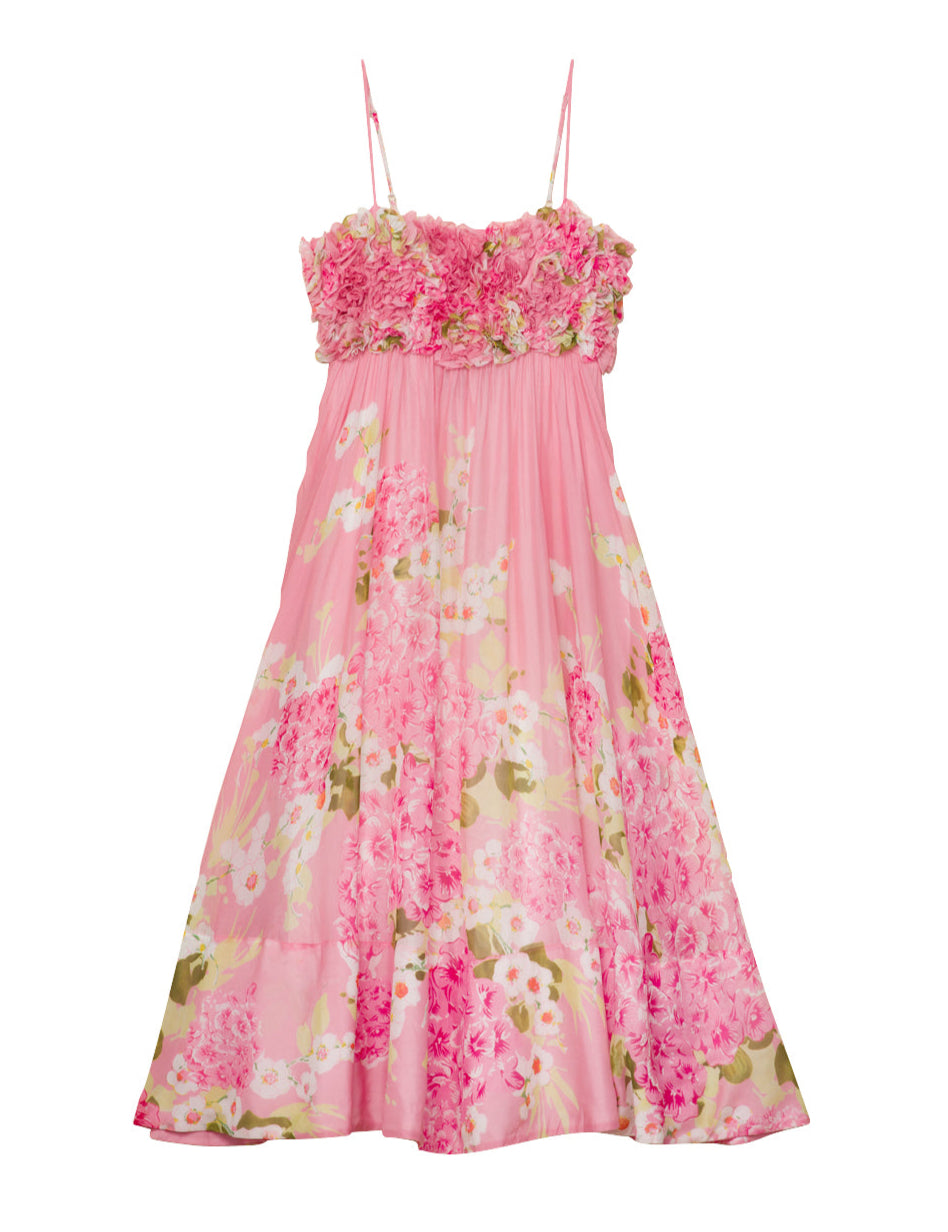 Organza Strap Dress - Cherry Blossom