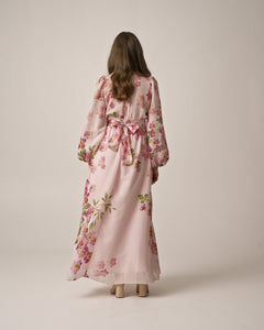 Viscose V-Neck Dress - Cherry Blossom