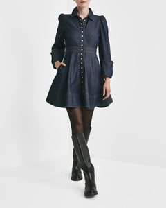 Denim Mini Dress - Dark Blue