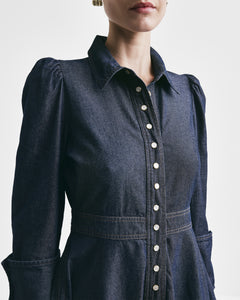 Denim Mini Dress - Dark Blue