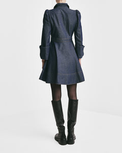 Denim Mini Dress - Dark Blue