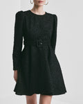 Boucle Belt Dress - Black