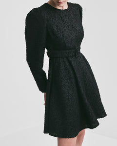 Boucle Belt Dress - Black