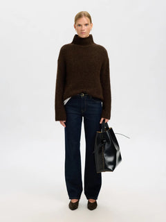 Gabriella Ls Knit High Neck - Delicioso Melange