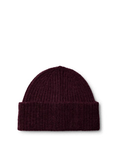 Lulu Wool Blend Knit Beanie - Fig Melange
