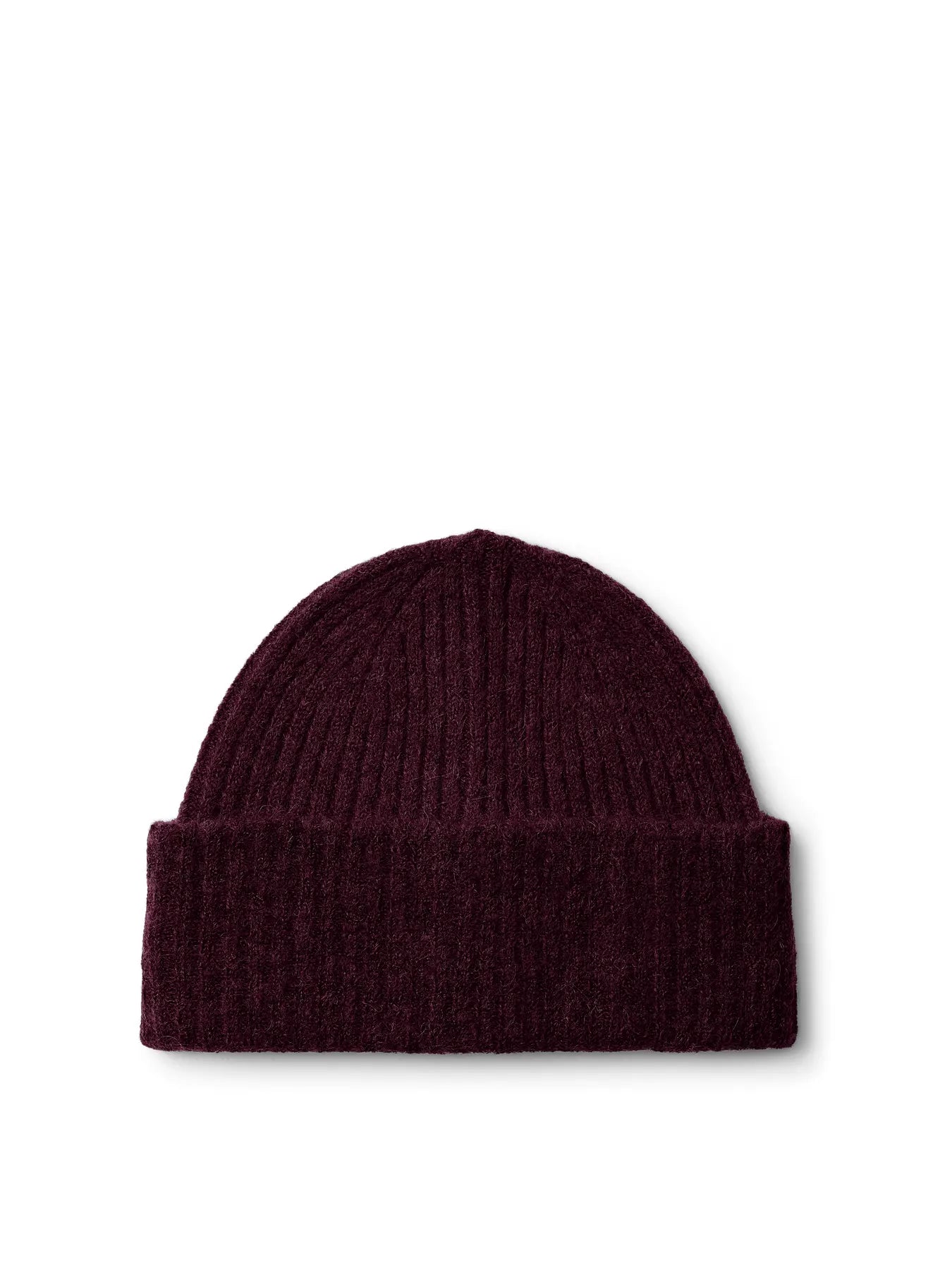 Lulu Wool Blend Knit Beanie - Fig Melange