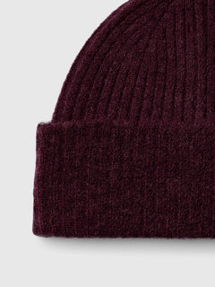 Lulu Wool Blend Knit Beanie - Fig Melange