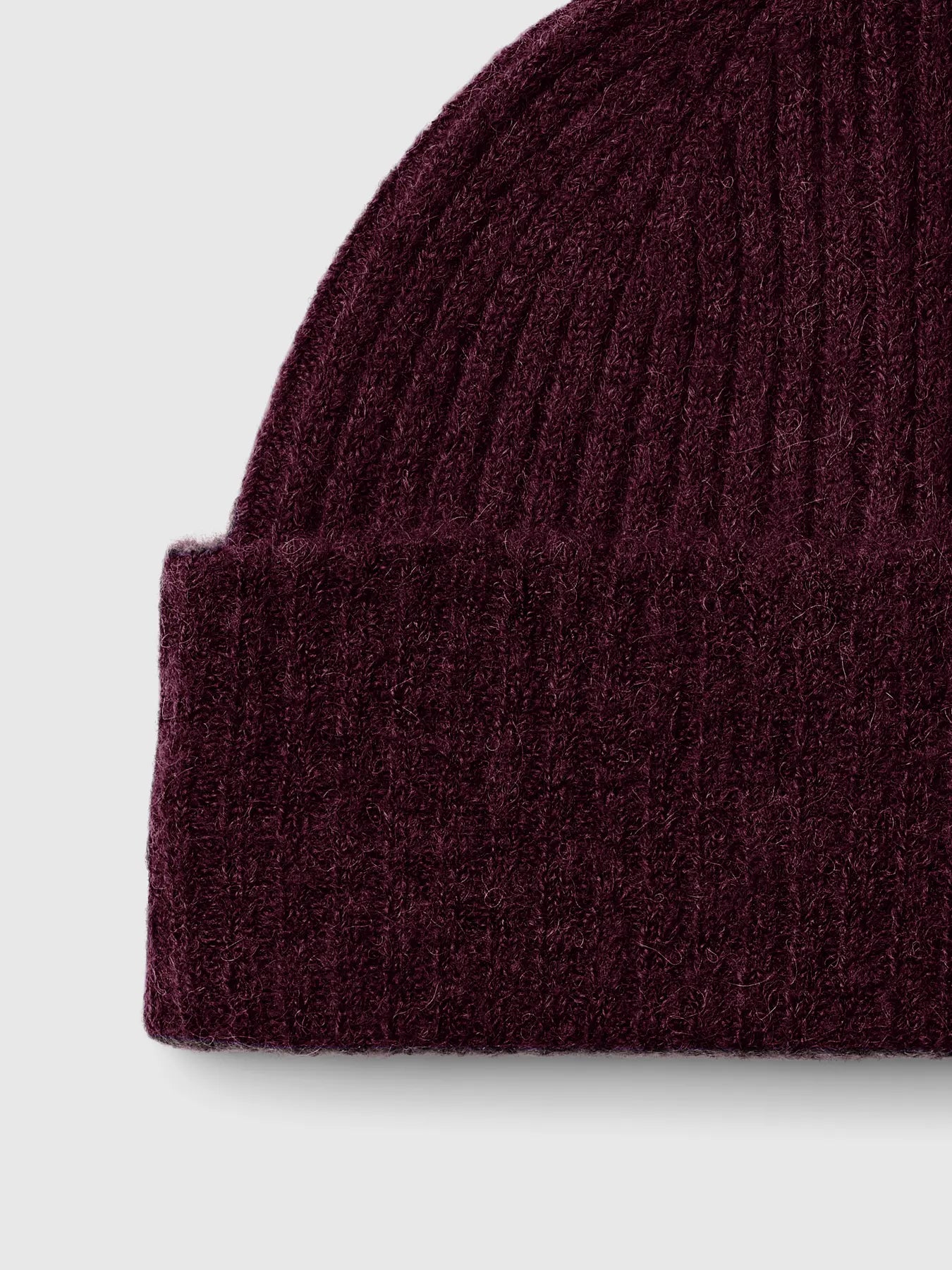 Lulu Wool Blend Knit Beanie - Fig Melange