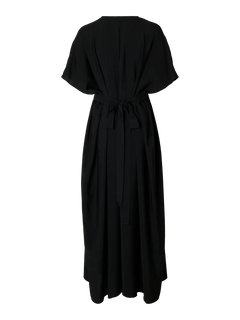 Lina Ss Ankle Wrap Dress B - Black