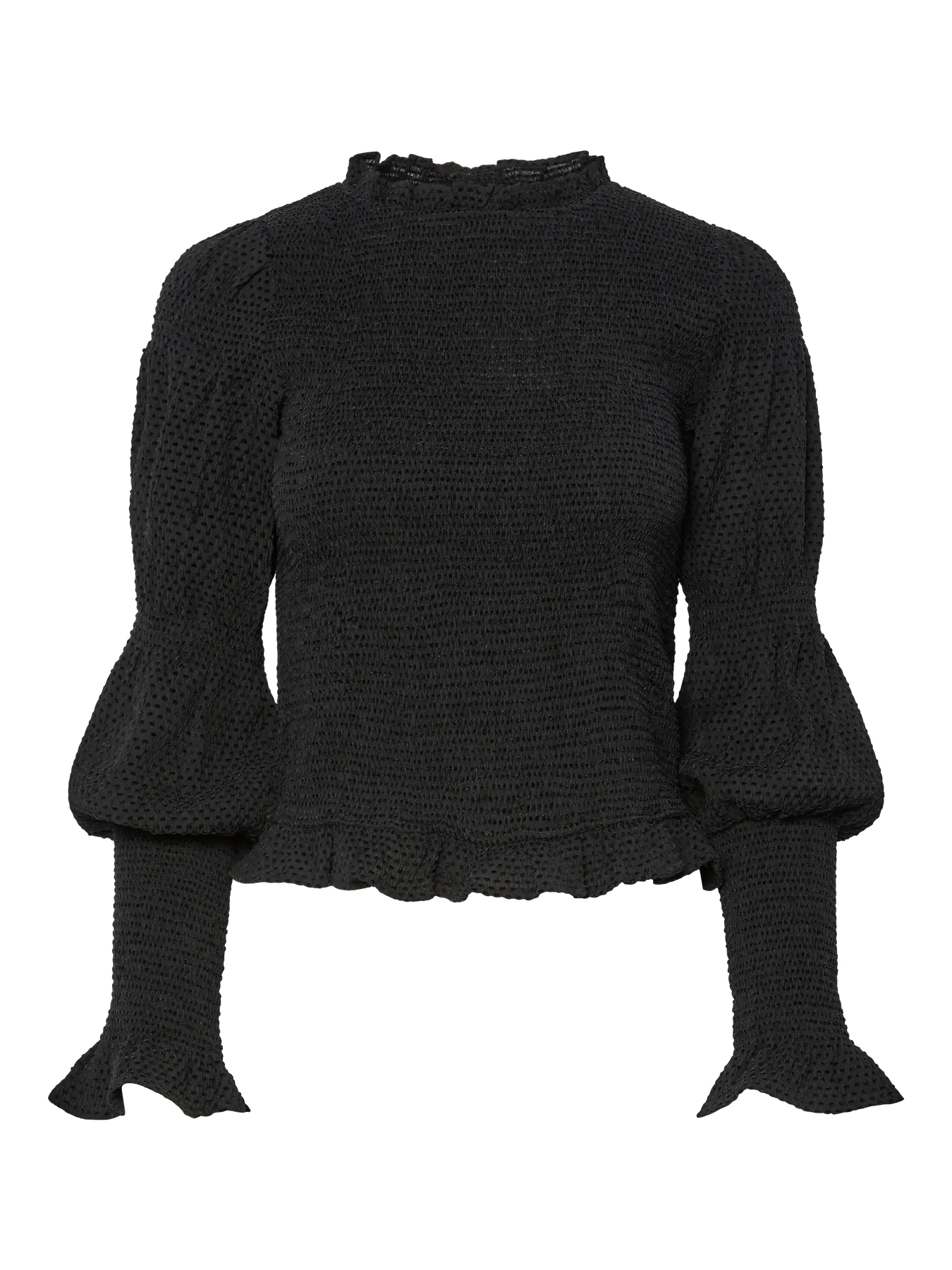 Yaspira Ls Smock Top - Black