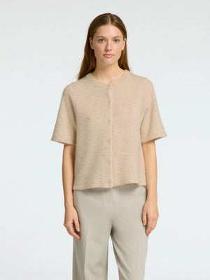Lulu 2/4 Knit Cardigan - Birch Melange