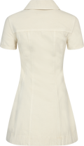 Collared Denim Mini Dress - Cream