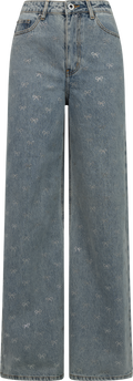 Diamante Bow Jeans - Light Blue