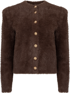 Yasmey Ls Knit Cardgian - Hot Fudge