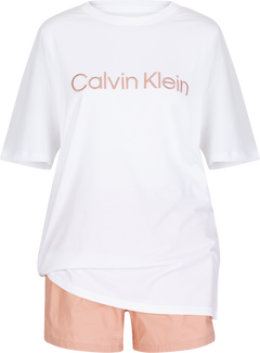 S/S Short Set - White Top_Subtle Bloom Bottom