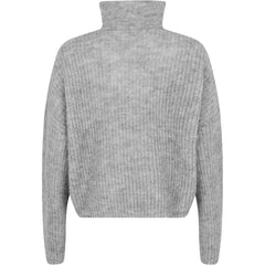 Florie Zip Knit - Lt Grey Melange