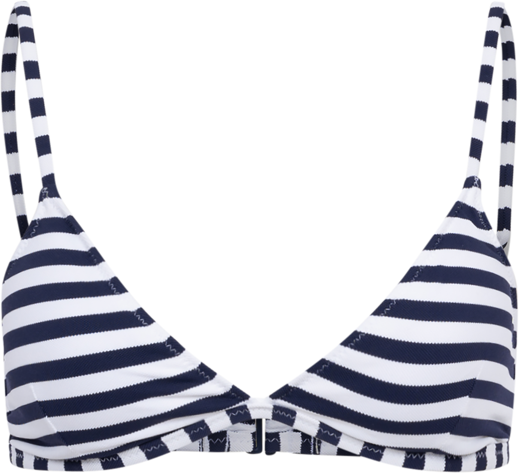 Pique Stripe Triangle Bra Ots - White/Navy