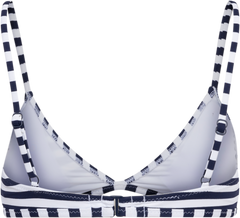 Pique Stripe Triangle Bra Ots - White/Navy