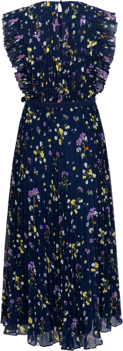 Chiffon Midi Dress - Navy Floral