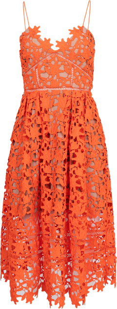 Azaelea Lace Midi Dress - Orange