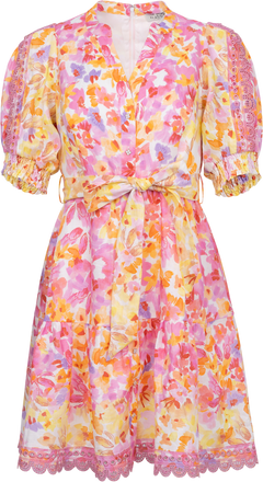 Hayden Linen Short Dress - Pink
