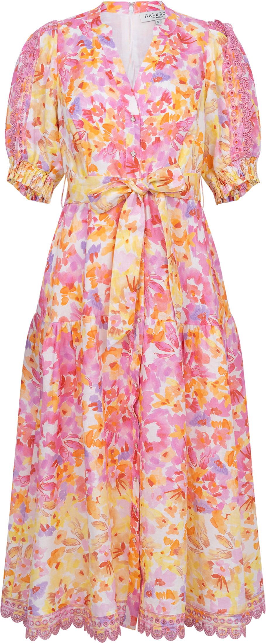 Hayden Long Linen Dress - Pink