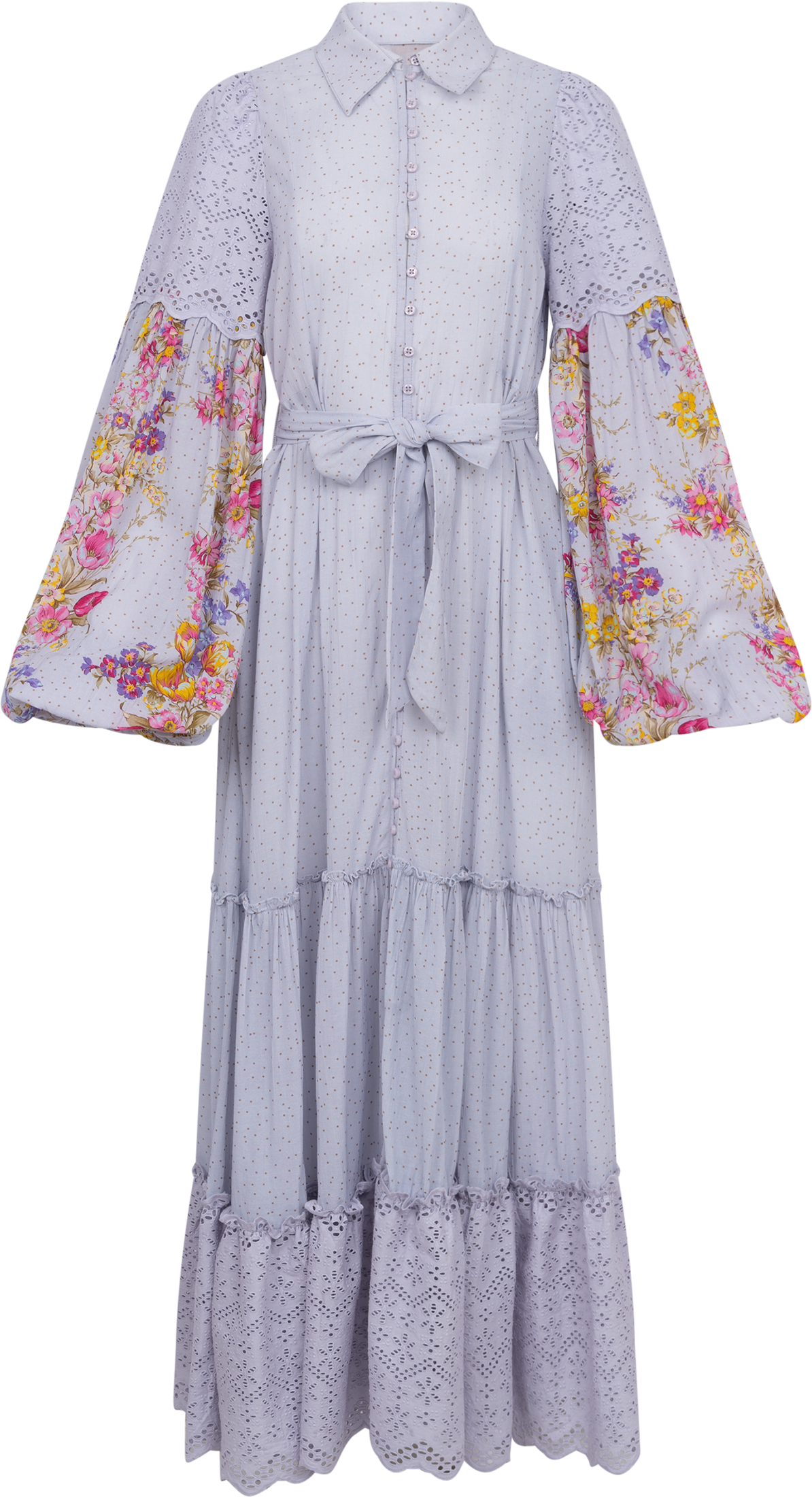 Cotton Slub Shirt Dress - Flower Market