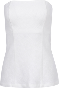 Taz Linen Tube Top - White