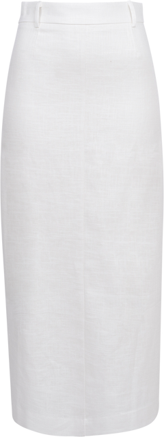 Manon Linen Maxi Skirt - White
