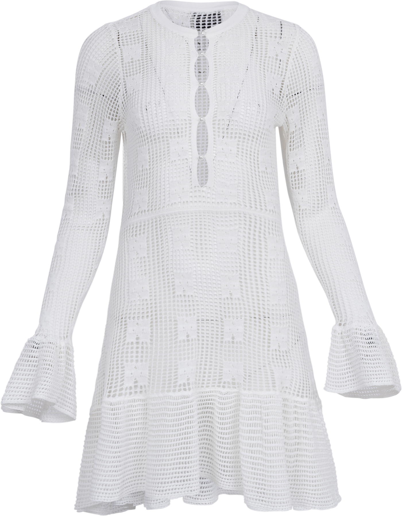 Kiki Crochet Knit Dress - White