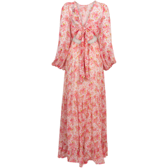 Georgette Open Back Dress - Pink Blossom