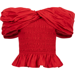 Loren Solid Off Shoulder Top - Ruby