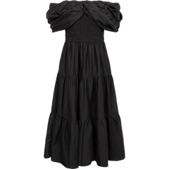Loren Solid Off Shoulder Dress - Black