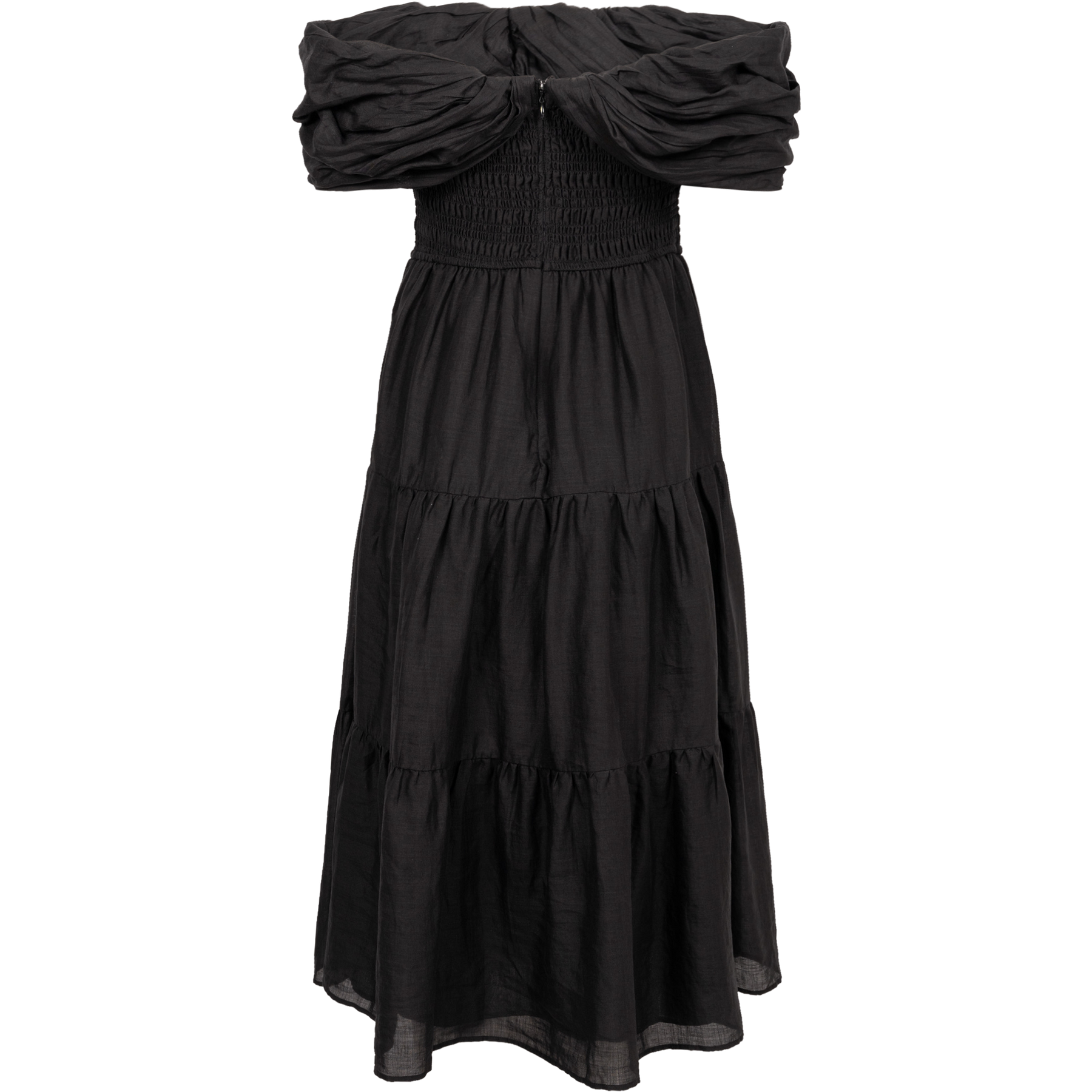 Loren Solid Off Shoulder Dress - Black