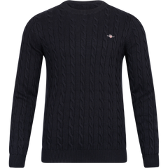 Cotton Cable C-Neck - Evening Blue