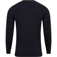 Cotton Cable C-Neck - Evening Blue