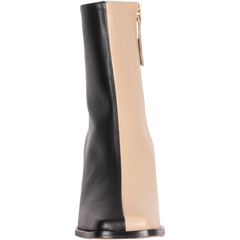 South Bicolor Leather Boot - Stone Beige Black
