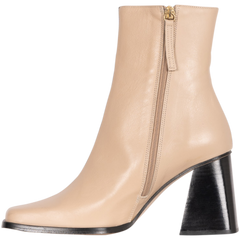 South Bicolor Leather Boot - Stone Beige Black