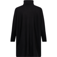 Merino Long Wide Turtleneck - Black